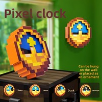 Horloge murale en plastique sur le thème des animaux et de la nature, réveil mural qui peut également être posé sur un support ; un cadeau parfait pour les garçons et les filles