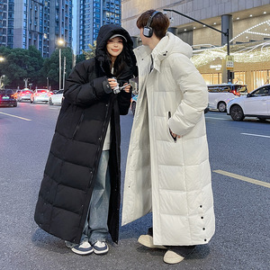 Doudoune pour hommes longueur cheville avec logo personnalisé Doudoune longue blanche en duvet de canard Parka pour couples - Product Image 4