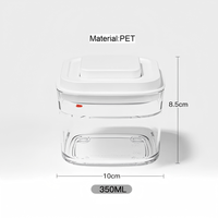 Ensemble de 5 bocaux hermétiques en plastique multi-usages grande capacité avec bouton-poussoir, compatibles lave-vaisselle, design moderne rectangulaire pour cuisine (aliments secs)