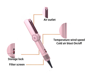 Lisseur de <span class=keywords><strong>cheveux</strong></span> électrique portable multi-style 2 en 1, <span class=keywords><strong>fer</strong></span> plat humide/sec <span class=keywords><strong>avec</strong></span> flux d'air, sèche-<span class=keywords><strong>cheveux</strong></span>, styler pour <span class=keywords><strong>les</strong></span> boucles de <span class=keywords><strong>cheveux</strong></span> - Product Image 2