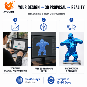 Estatua de <span class=keywords><strong>Gorila</strong></span> Gigante Personalizada de Tamaño Real, Escultura de Animal de FRP para Exteriores, Decoración para Parques Temáticos, Zoológicos y Entradas de Centros Comerciales - Product Image 5