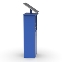 Kiosque de paiement de stationnement automobile alimenté par l'énergie solaire avec accepteur de monnaie et pièces, panneau solaire intégré