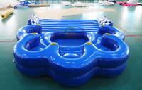 Équipement d'amusement aquatique gonflable personnalisé Bateau plate-forme d'île flottante gonflable multijoueur