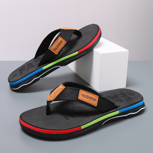 Men's Summer Sporty Flat Flip Flops Cotton PU Upper Anti Odor Cushioning Evergreen Style - Product Image 4