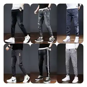 Mode Hip Hop Streetwear Skinny Déchiré Dommages Pantalon Scratch Distressed Denim Pantalon Mens Designer