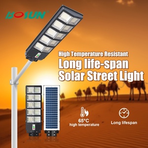 Bosun 1000W lampadaires solaires IP65 étanche 3000K ~ 6000K extérieur LED lumière solaire de jardin crépuscule à l'aube pour parking cour - Product Image 2