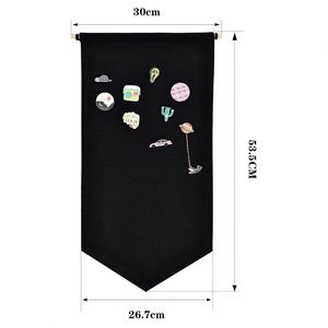 <b>Wall</b> Hanging Brooch Jewelry Storage Case <b>Canvas</b> Display Stand Enamel Pin Display Banner Holder - Product Image 3