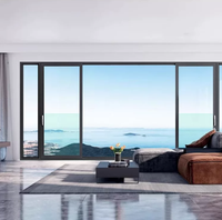 Fenêtre coulissante latérale en aluminium avec double vitrage isolant trempé pour balcon