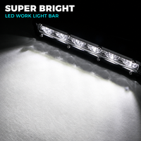 Barre lumineuse LED ultra-fine à une seule rangée, 24V, lentille 6D, bande lumineuse de travail pour Jeep Wrangler Cherokee Truck