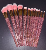 Bling Bling12-Piece strass ensemble de pinceaux laine douce outils de maquillage de haute qualité cadeau de personnalité