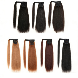 Queue de cheval en cheveux humains de 30 pouces, lisse, longue et volumineuse, à clipser, extension de cheveux de 60g pour femmes - Product Image 6