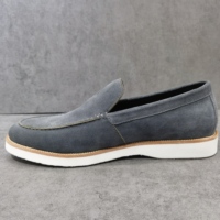 Mocassins de luxe pour hommes Senpin A2229-21 avec logo personnalisé, en cuir véritable fait main, semelle intermédiaire en PU, doublure en maille, confortables et faciles à enfiler