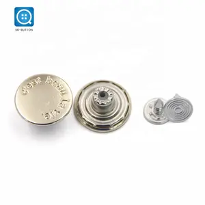 SK Custom Brand Logo Brass Metal Denim Silver metal jeans buttons and Rivets For Jeans