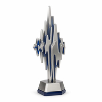 Trophée en métal polyèdre écologique, bronze, à facettes, formes pliées ascendent vers le haut, logo personnalisé UV, trophée de récompense, cadeaux pour salons professionnels