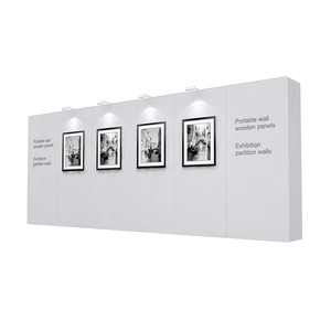 IZEXPO Mur d'exposition modulaire en bois standard avec éclairage LED transparent pour musée, stand d'exposition, cloison de séparation, fond en bois - Product Image 2