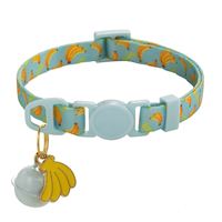 Zachte comfortabele geprinte fruitpatroon cartoon schattige katten- & hondenhalsband van PP materiaal met veiligheidsgesp & belletjes, bulk aanpasbaar