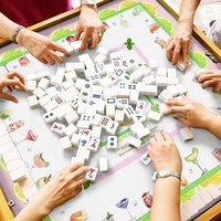 Tapis de Mahjong Thème Cocktail 31,5 po, Tapis de Jeu Antidérapant et Anti-bruit Martini Mojito Citron pour Fêtes et Jeux de Bachelorette