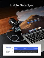 Kabel USB C ke Micro B LISEN 2026 10Gbps dengan Jalinan Nilon, Kabel Data Kecepatan Tinggi Tipe C untuk Hard Disk Seagate WD Toshiba SSD HDD