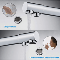 Robinet de cuisine moderne 3-en-1 en or brossé avec filtre, mitigeur double poignée pour évier