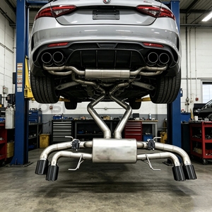 Système d'échappement cat-back haute performance en acier inoxydable SS304 avec soupapes pour <span class=keywords><strong>Alfa</strong></span> <span class=keywords><strong>Romeo</strong></span> Giulia <span class=keywords><strong>Stelvio</strong></span> 2.9T <span class=keywords><strong>V6</strong></span>, son racing - Product Image 5