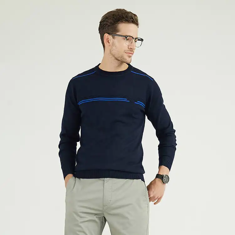 Custom 100% Wool Sweater Fall/winter Men's Pullover Sweater Men's Clothing