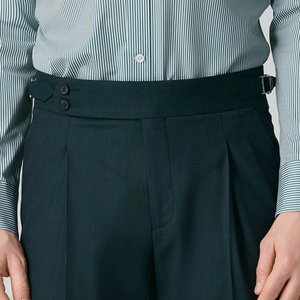 Pantalon de <span class=keywords><strong>style</strong></span> napolitain à taille mi-haute, avec ajusteurs latéraux et ceinture Gurkha pour <span class=keywords><strong>homme</strong></span>, pantalon sur mesure pour <span class=keywords><strong>homme</strong></span> - Product Image 2