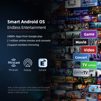 Projecteur Touyinger Q11W Smart Android Full HD 1080P avec Mise au Point Automatique et Correction Trapézoïdale pour Home Cinéma