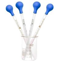 Pipette de transfert compte-gouttes graduée Pasteur en verre de 1ml 2ml 5ml 10ml avec capuchon en caoutchouc rouge