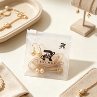 Sac à fermeture éclair en PVC transparent personnalisable pour boucles d'oreilles, colliers, montres - Réutilisable, soudage thermique, impression d'écran, logo personnalisé, cadeau de bijoux