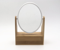 HANXIN — miroir de maquillage Portable en bois bambou, écologique, personnalisé, loupe, avec rangement de bijoux, Portable, 1 pièce