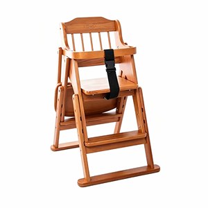 Chaise haute pour enfant en bois massif, chaise à manger pour bébé, chaise haute 5 en 1 avec roulettes pour tout-petits - Product Image 4