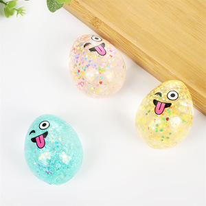 Juguetes antiestrés de simulación de huevo de Pascua transfronterizos, con malta, polvo dorado y lentejuelas, para amasar y divertirse, en stock al por mayor - Product Image 4