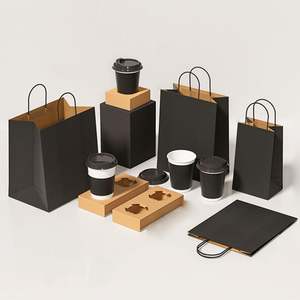 Wholesale Handle Kraft Paper <b>Bag</b> Custom Printing Food Takeaway Packaging Tote Craft Paper <b>Bag</b> Takout Kraft Paper Handle <b>Bags</b> - Product Image 3