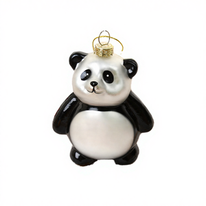 Petites décorations de Noël en verre faites à la main, pendentifs en forme d'animal panda, pour la décoration de l'arbre de Noël et de la maison, impression numérique, en boîte - Product Image 4