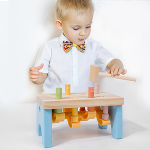 Martello di legno giocattolo per bambini piccoli-panca martellante con pioli e mazzuolo-giocattolo colorato per lo sviluppo-1 anno + - Product Image 5