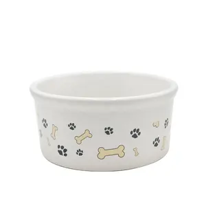 Practical simple customized decal eco friendly pet dog bowl ceramic