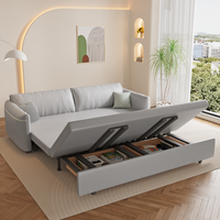 Nordischer Stil Luxus-Schlafsofa-Set Modulares Ausziehbares Schlafsofa Hochdichter Flanell Elastisch Faltbares Dreisitzer-Schlafsofa
