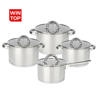 Casserole de cuisine commerciale de haute qualité, casserole à fond épais en acier inoxydable avec couvercle en verre