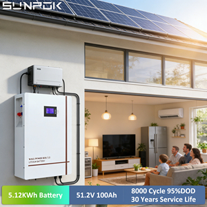 Batería Solar SUNPOK Power Wall Lifepo4 de 5kWh 10kWh 48V 100Ah 51.2V 200Ah <span class=keywords><strong>Powerwall</strong></span> 20kWh Lifepo4 de Litio - Product Image 1