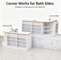 Comptoir de caisse d'angle simple avec vitrine intégrée pour tabac et vin, petite table de bar pour magasin de proximité, supermarché, pharmacie