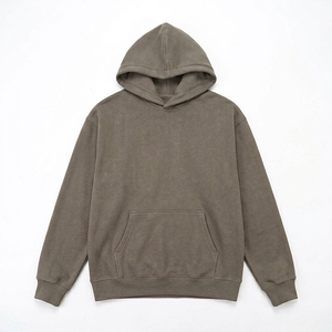 Sweat-shirt à capuche en molleton pour homme, couleur unie, coupe classique, pull décontracté avec poche, idéal pour l'automne, 100 % coton tricoté - Product Image 1