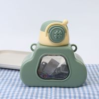 Bouteille d'eau en plastique 550 ml motif nuage de dessin animé pour enfants, anti-chute, avec paille et sangle, idéale pour l'été