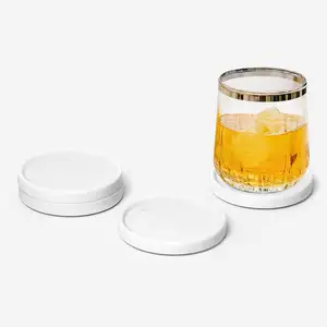 白色大理石杯垫凸起边缘设计师饮料杯垫大杯垫咖啡桌厨房酒吧用餐
