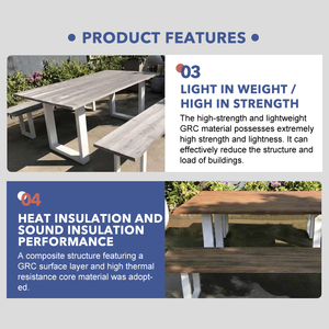 Thiết kế hiện đại không thấm nước vườn chỗ ngồi biệt thự Home Park bãi biển xi măng đồ nội thất ngoài trời bàn ăn đặt - Product Image 3