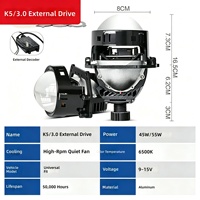 Phare LED de voiture universel K5 à double faisceau, 65W haute puissance, 6000K, 15000 Lumens, pour rétrofit et feu antibrouillard laser