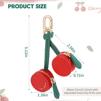 Porte-monnaie créatif et mignon en forme de fruit, en cuir PU durable, mini portefeuille, pochette porte-clés, sac organisateur, avec breloque imprimée en sérigraphie