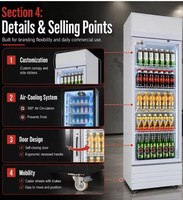 Réfrigérateur commercial à température unique, refroidissement par air, 730L, pour boissons, avec contrôle mécanique de la température, vitrine verticale