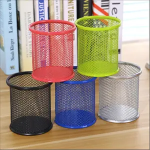 children metal mesh pen holder for office supplies School office desk desktop L0063/2