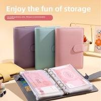Carnet A6 en cuir PU à feuilles mobiles, classeur rechargeable, planificateur, portefeuille de budget avec fermeture éclair, enveloppes à monnaie pour le défi d'épargne
