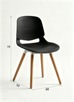 Chaise de salle à manger moderne en plastique légère et portable avec accoudoirs et dossier ergonomique, empilable, imperméable, pour la maison, le bureau et l'école